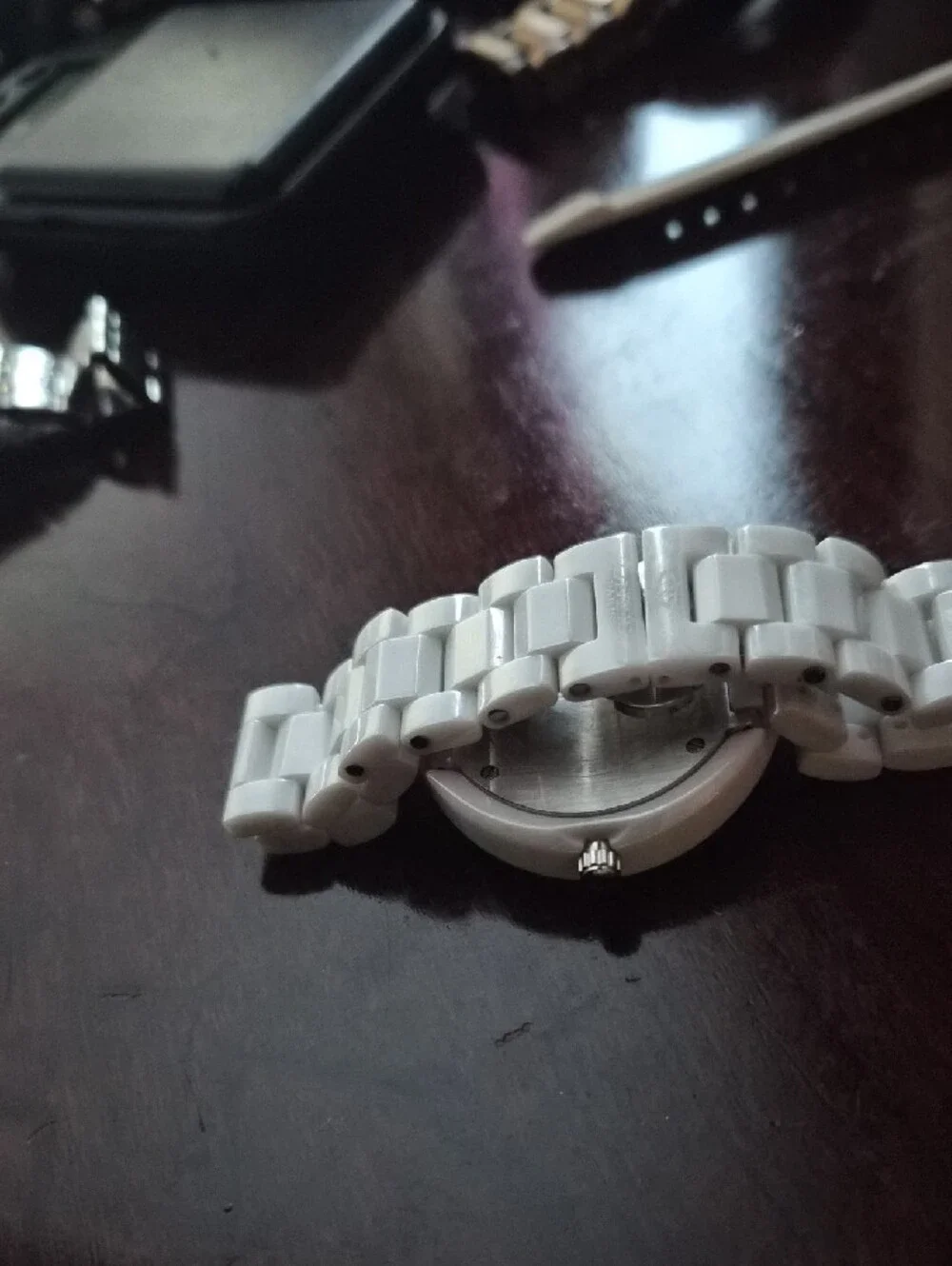 ONISS PARIS Mother Of Pearl With Diamonds Quartz Ceramic Watch